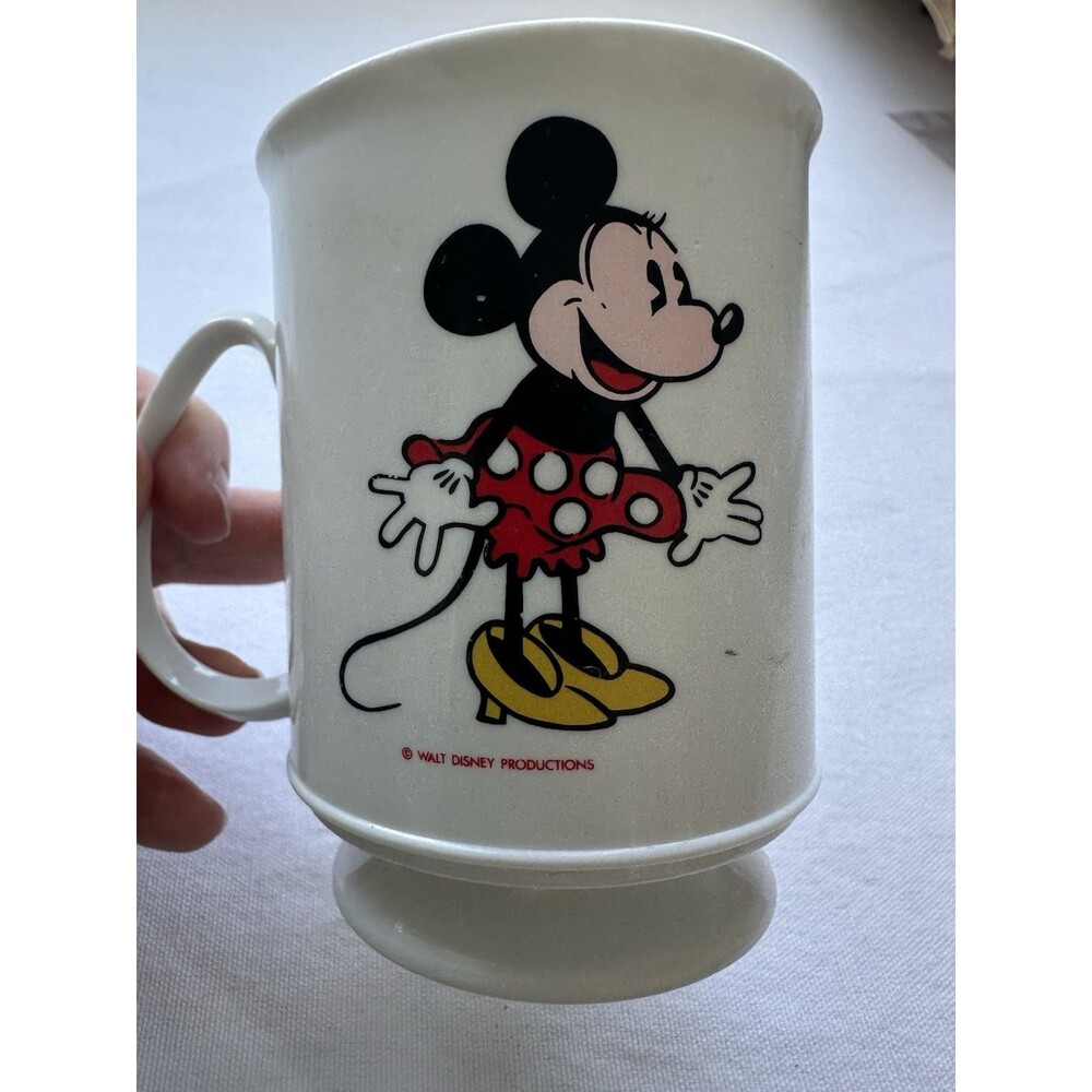 Mickey Mouse/Minnie Mouse Hard plastic Disney Mug, 1980's